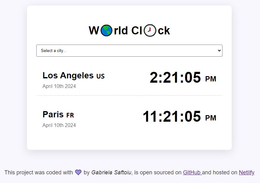 World Clock project preview